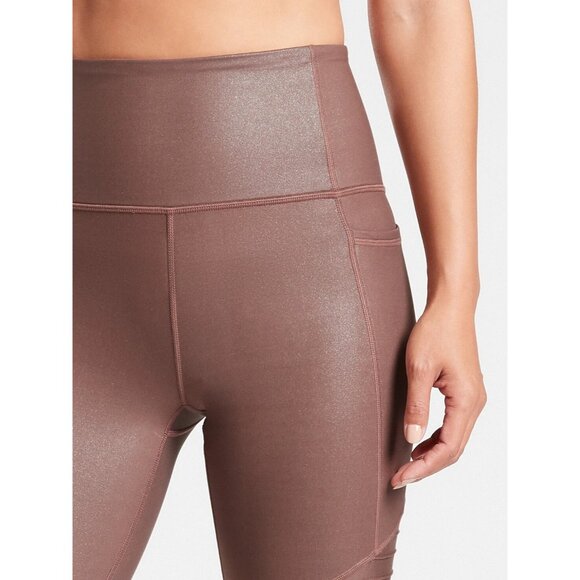 Athleta Leggings Inclination Moto Shimmer Tight Powervita High Rise - Picture 2 of 11